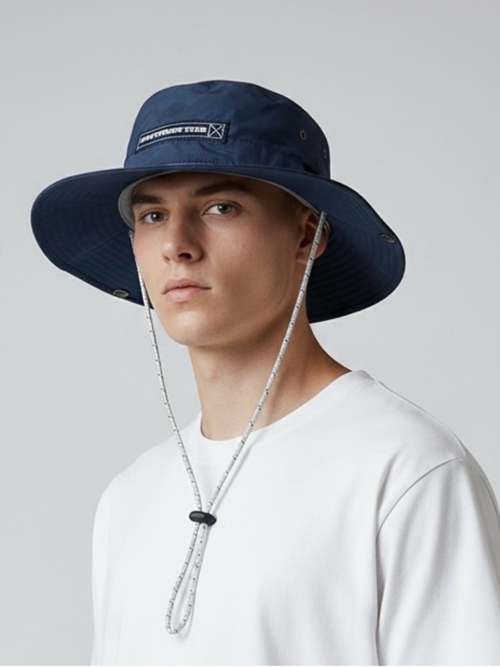 Southern Tide Navy Camouflage Bucket Hat Chin Cord Logo Outdoor Fishing Sun Hat
